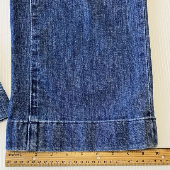 Talbots Women’s Wide Leg Jeans Size 8 (31x29.5) High Waist Sailor Side Zip - Picture 10 of 12